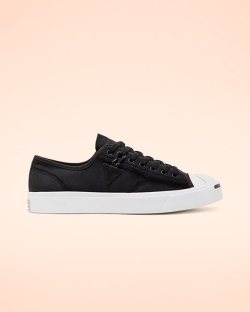Zapatos Bajos Converse Faux Fur-Lined Leather Jack Purcell Para Mujer - Negras/Blancas | Spain-9462